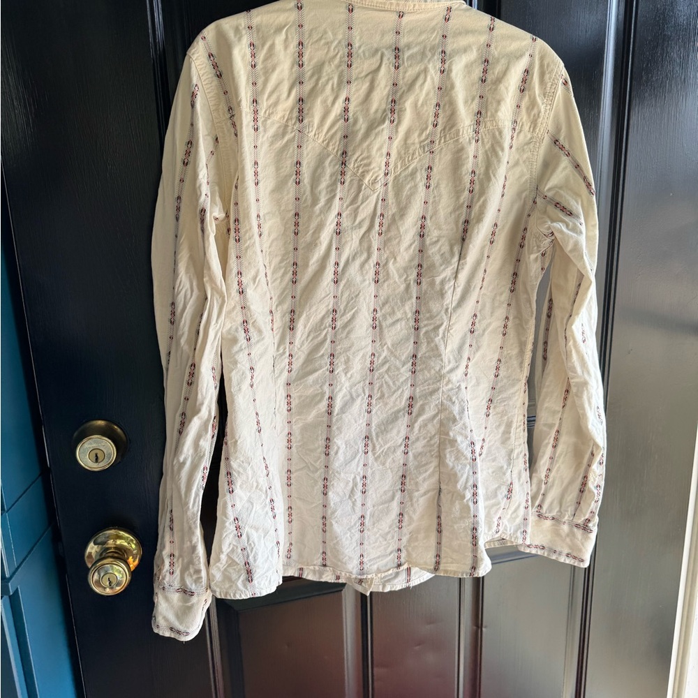 Wrangler Cream And Red Patterned Button-Down Shirt - image 2